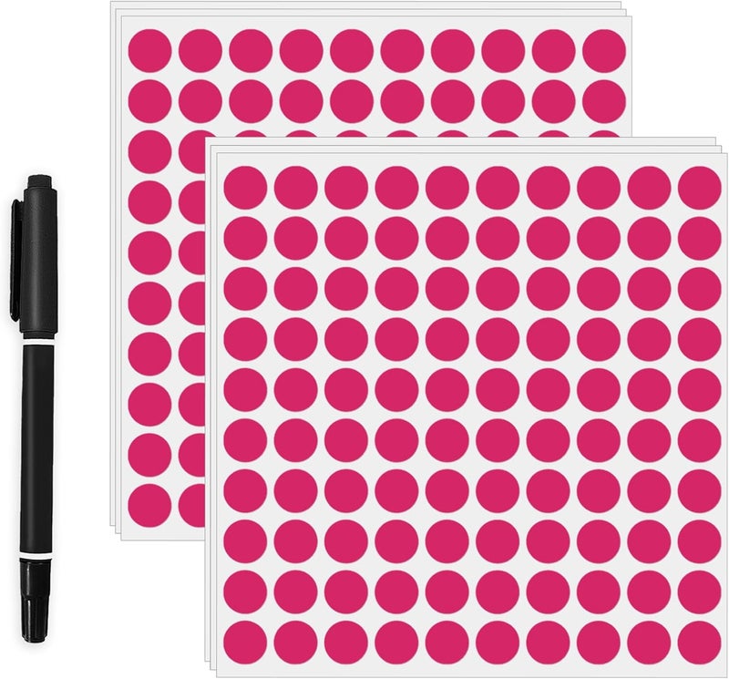 Aurtho 2000 Pcs 3/4" Garage Sale Price Stickers Sheets, Pink Yard Sale Price Stickers, Round Color Coding Labels, Circle Dot Sticker for Home Decorative, Office, Classroom, Papers Etc - Image 1